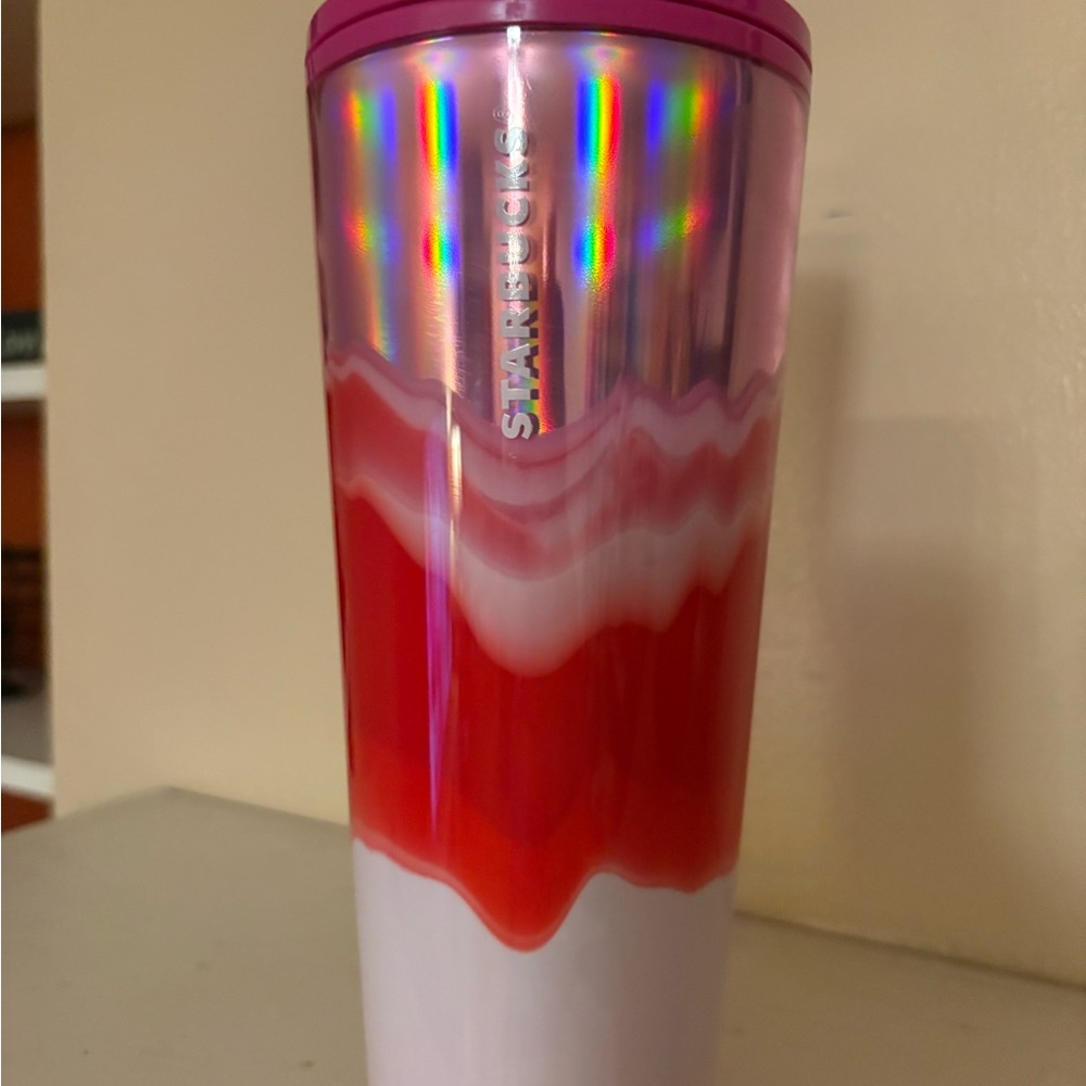 Starbucks Iridescent Pink and Red Tumbler